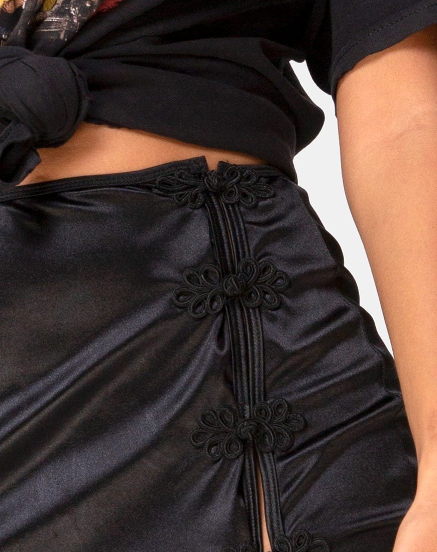 Image of Shena Mini Skirt in Satin Black