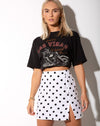 Image of Sheny Mini Skirt in 80s Polka White
