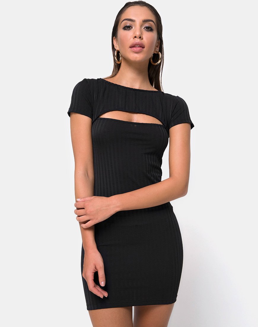 Image of Shimmie Bodycon Dress in Black