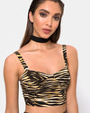 Image of Shistra Cropped Top in Zips Zebra Brown