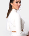 Image of Shureen Crop Top in Velvet Rib White