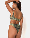 Image of Sikila Bikini Top in Khaki Tiger