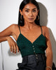 Image of Sipa Crop Top in Satin Cheetah Forest Green
