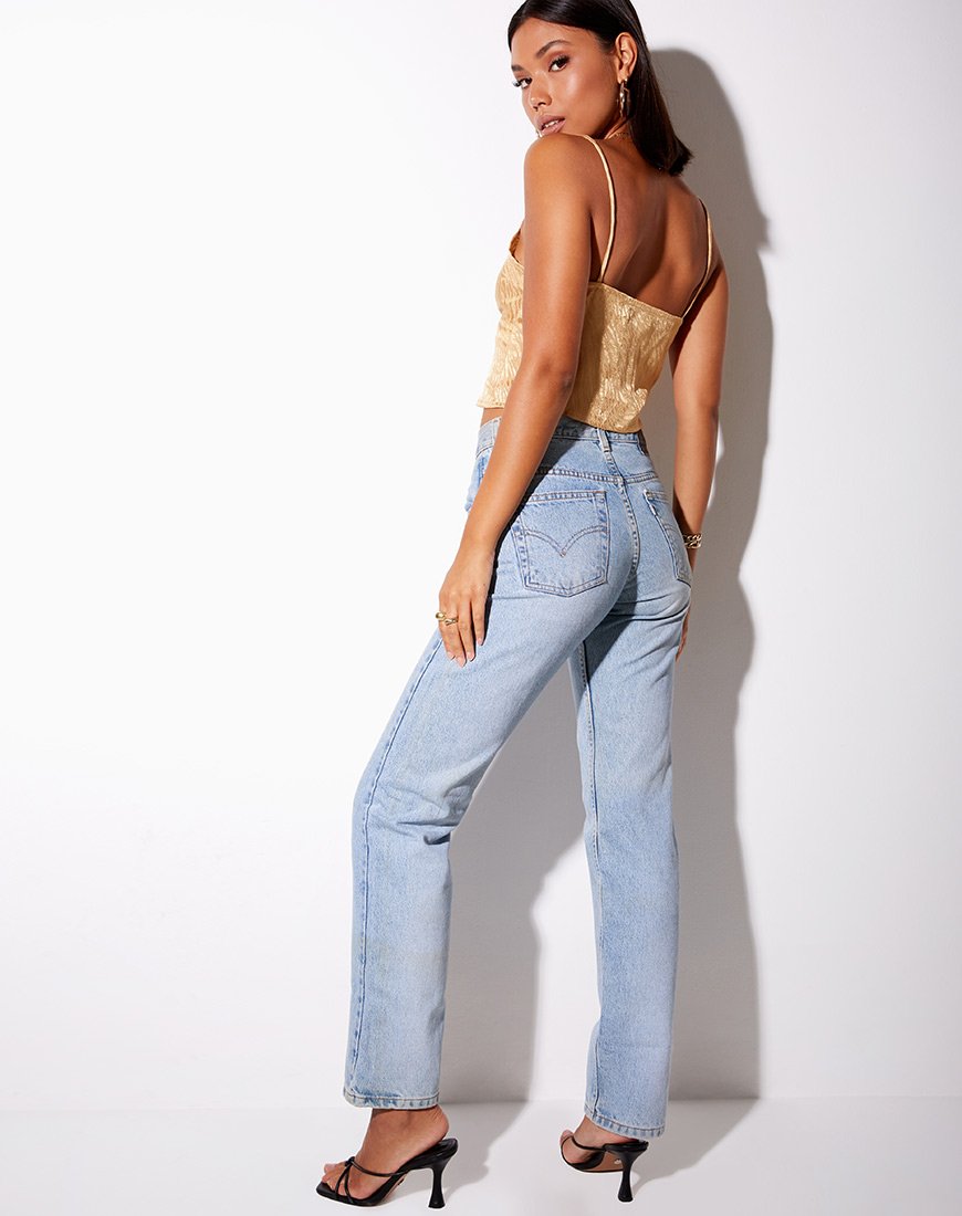 Image of Sipa Crop Top in Satin Zebra Caramel