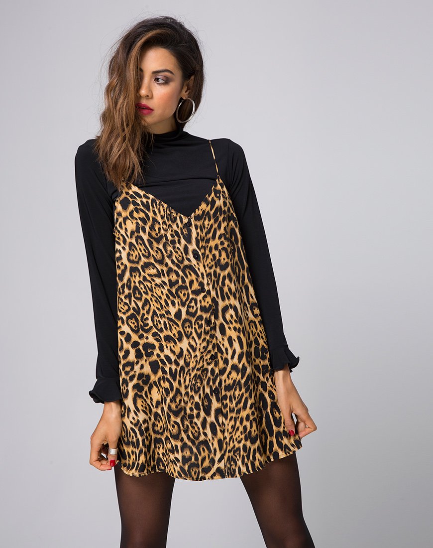 Sanna Slip Dress in Leopard
