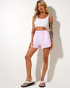 Image of Lala Short in Vertical Stripe Pink and White