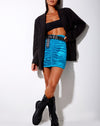 Image of Solena Mini Skirt in Spandex Blue