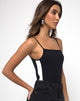 Image of Solter Bodysuit in Black with White Stripe