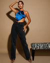 Image of Spence Top in Satin Midnight Blue