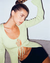 image of MOTEL X JACQUIE Sujata Cardi in Rib Knit Pastel Lime