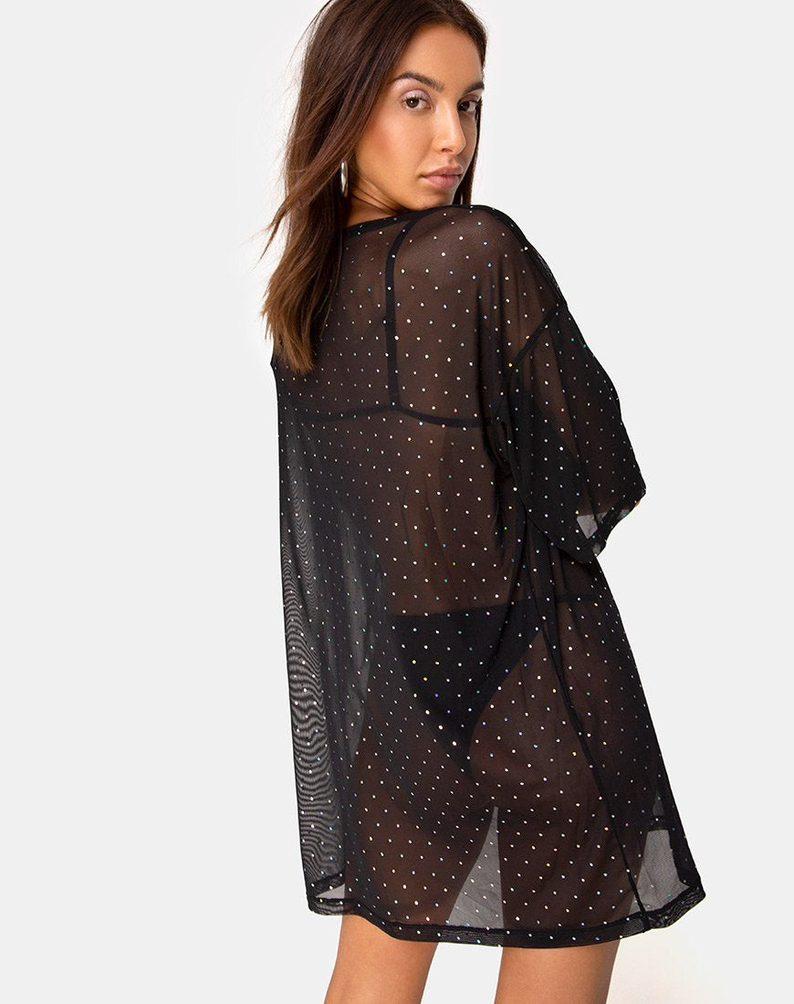 Image of Sunny Kiss Tee in Crystal Net Black