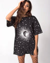 Image of Sunny Kiss Oversized Tee in Black Cosmos