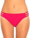 Image of Motel Sunstone Strappy Bikini Bottom in Raspberry
