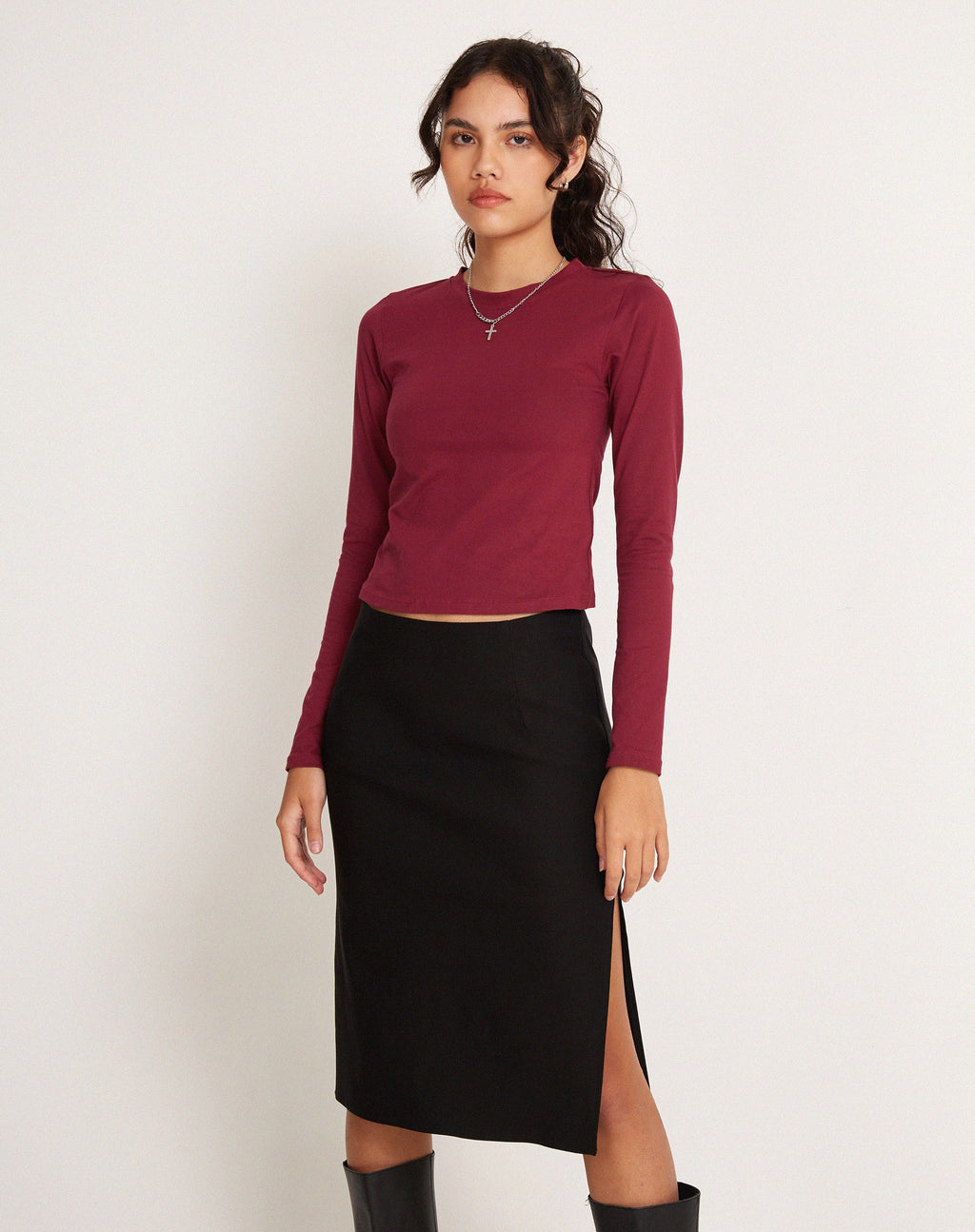 Suratmi Long Sleeve Top in Plum