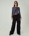 image of MOTEL X JACQUIE Shan Wide Leg Trouser in Black
