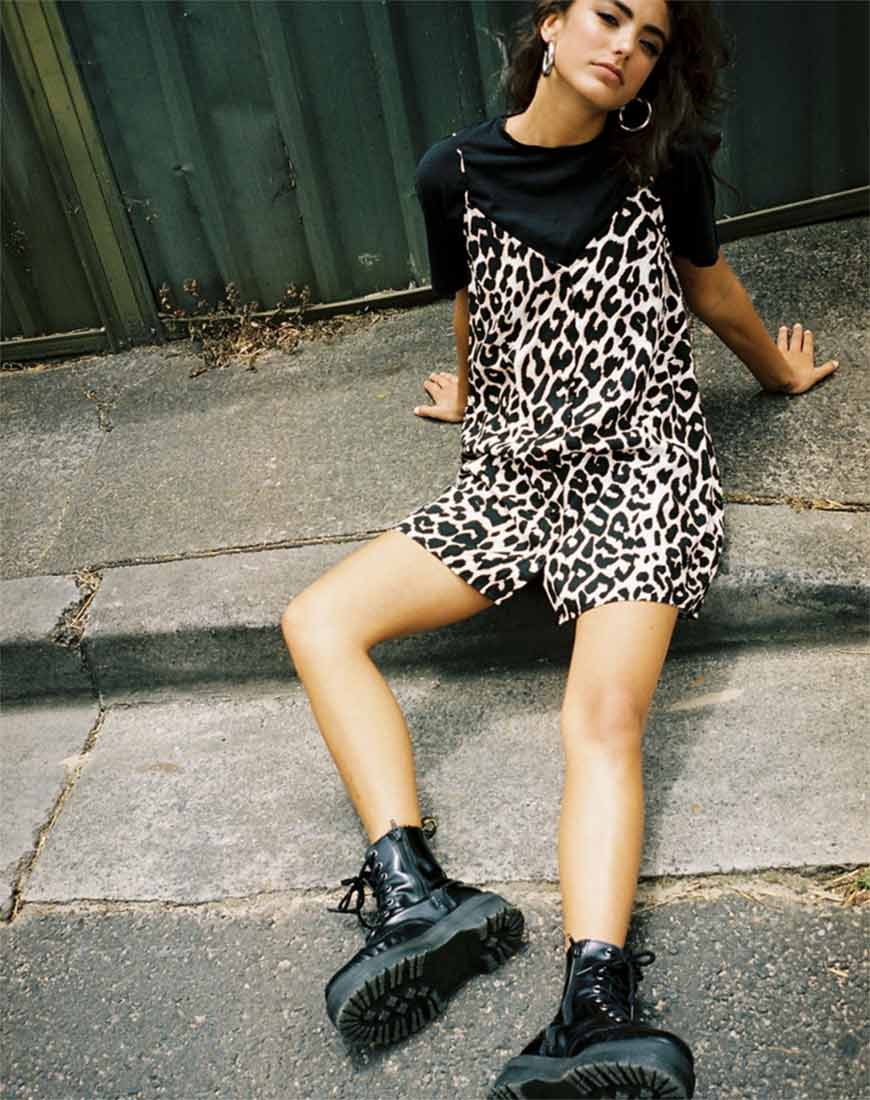 Slip dress online and doc martens
