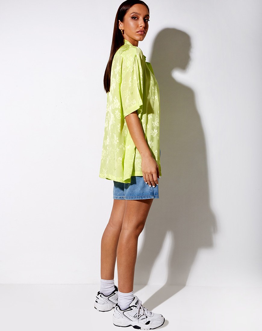 Image of Taelsa Shirt in Satin Rose Lime
