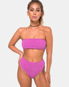 Image of Taya Bikini Bottom in Crinkle Rib Violet