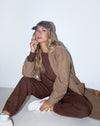 Image of Duster Coat in Houndstooth Brown Check