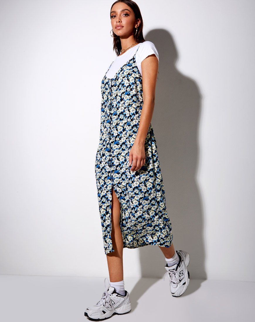 Image of Theda Midi Dress in Aster Blue