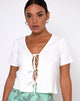 Image of Tiery Crop Top in Rib Ivory