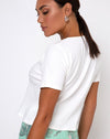 Image of Tiery Crop Top in Rib Ivory