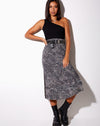 Image of Tindra Midi Skirt in Abstract Croc Black