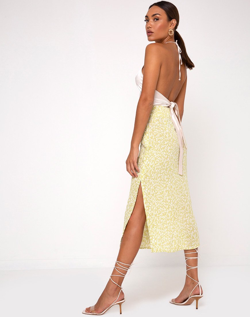 Image of Tindra Midi Skirt in Crinkle Botanic Mint Foam