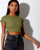 Image of Tiner Crop Top in Rib Olive