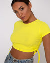 Image of Tiner Crop Top in Rib Sunny Yellow