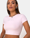 Image of Tiney Tee in Pale Pink with Angel Diamante