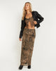 image of Trula Low Waisted Maxi Skirt in Cheetah Brown