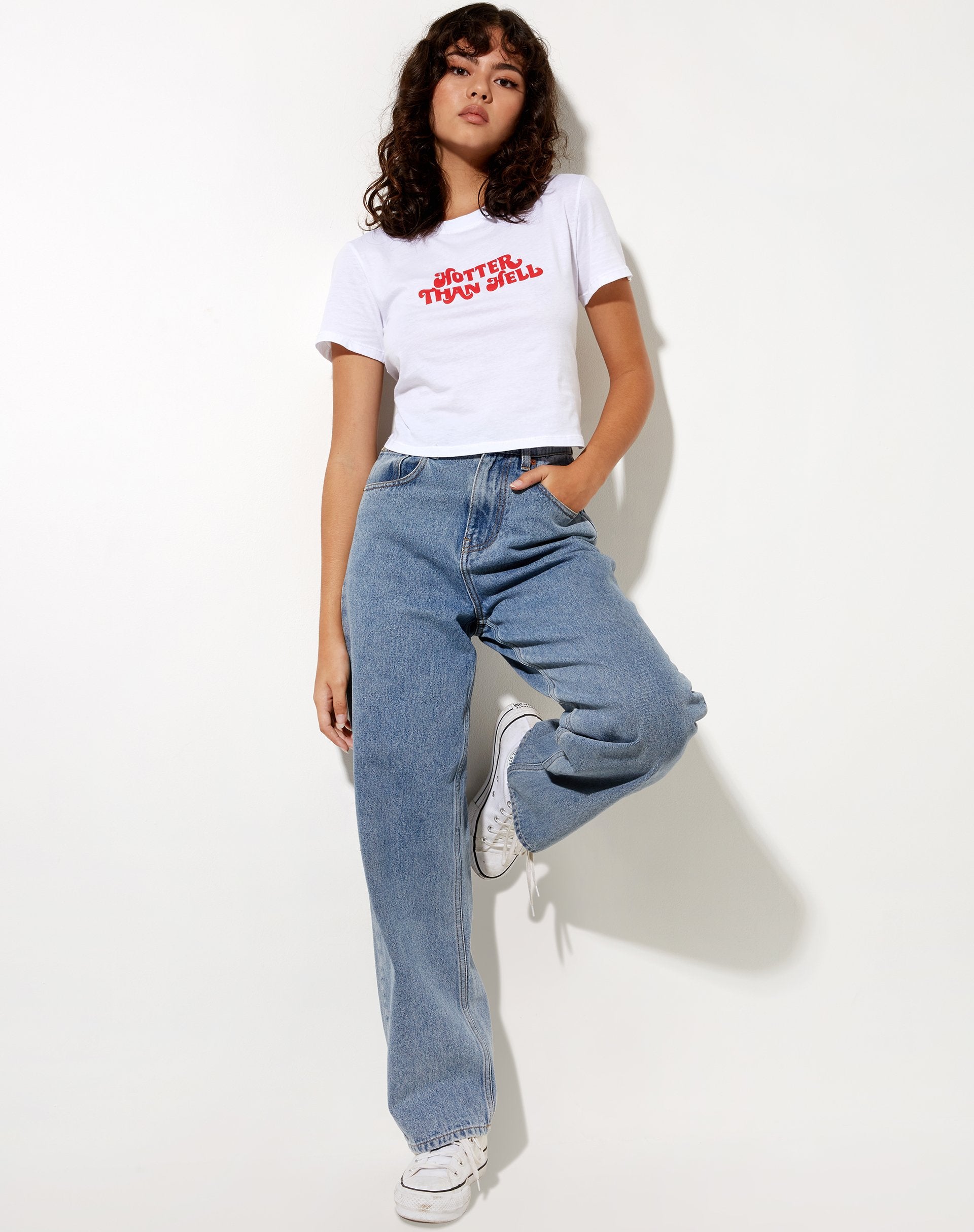 Image of Shrunk Tee in White Hotter Than Hell