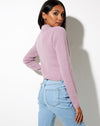 Image of Tuzip Cardi in Knit Dusty Lilac