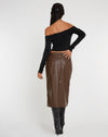 Image of Utari Midi Skirt in PU Brown