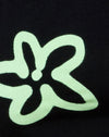  Lycra Black Spray Flower Green