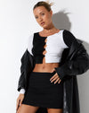 image of Sarah Crop Top in Crepe Black and White