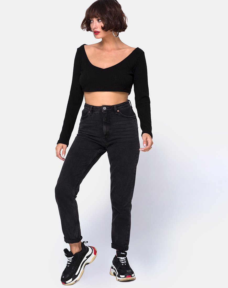 Image of Vile Top in Rib Black