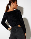 Image of Vima Cropped Cardigan in Knit Black