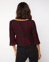 Image of Vinequa Top in Mini Diana Dot Black and Red
