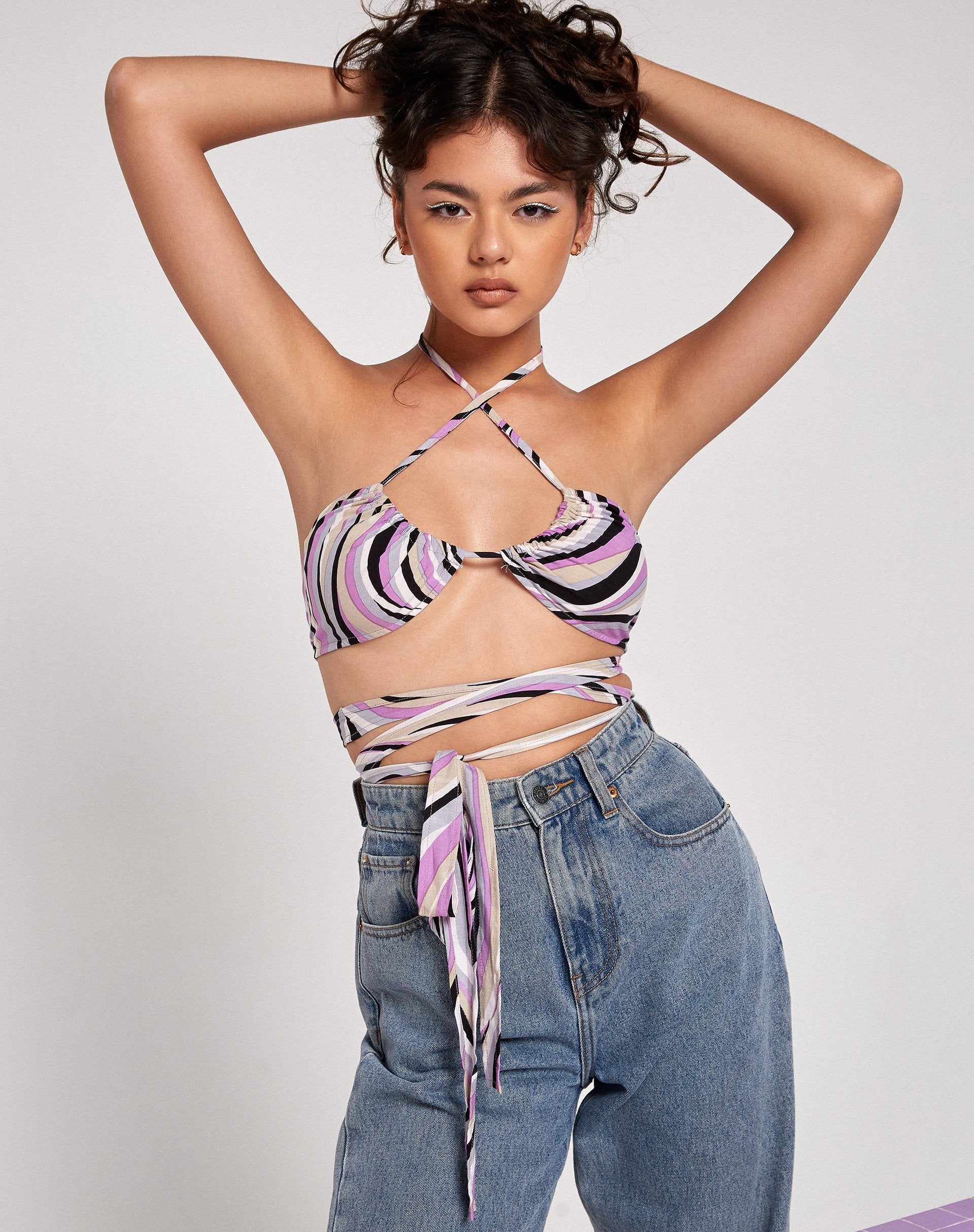 Image of Vinia Crop Top in 60s Abstract
