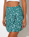 Image of Volto Mini Skirt in Floral Field Green
