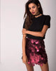 Image of Weaver High Waisted Skirt in Rose Big Disc Sequin