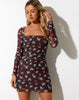 Image of Wilem Mini Dress Femme Floral Blue and Brown