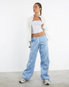 image of MOTEL X JACQUIE Xander Cargo Trouser in Cotton Drill Blue