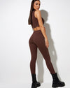 Image of Xario Legging in Deep Mahogany with Lighter Brown Stitch