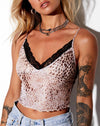 Image of Yenika Cami Top in Mesh Sand Leopard