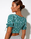 Image of Yiava Crop Top in Floral Field Green