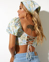 Image of Yuja Crop Top in Washed Out Pastel Floral