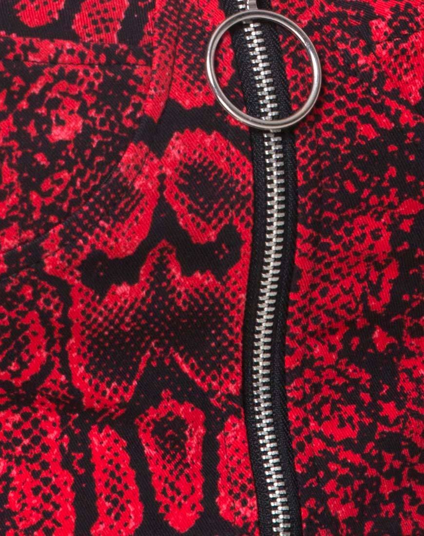 Image of Zipshi Crop Top in Snake Red